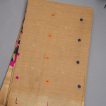 BEIGE and GOLD BUTTIS SILK Saree with FANCY